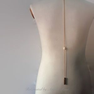 Tassel Back Gem Front Gold Tone Ne…